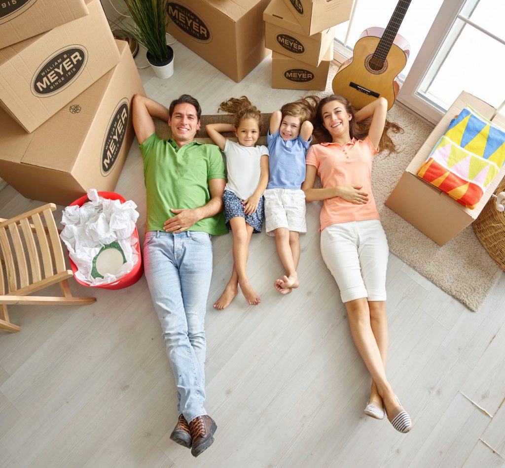 Happy family moving in