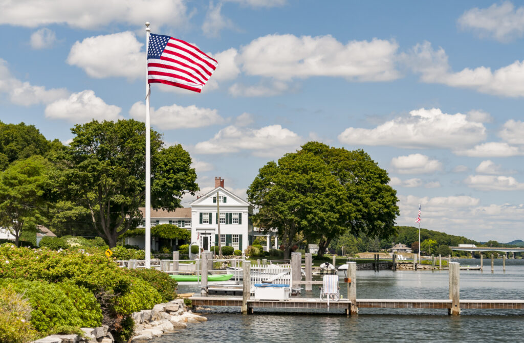 View of the Mystic Seaport Museum in Mystic, CT